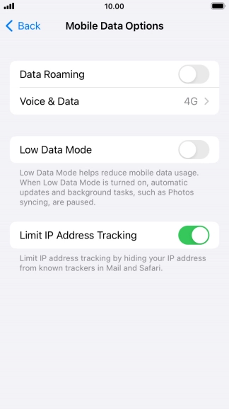Press the indicator next to 