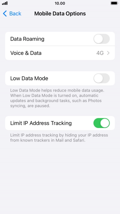 Press the indicator next to 