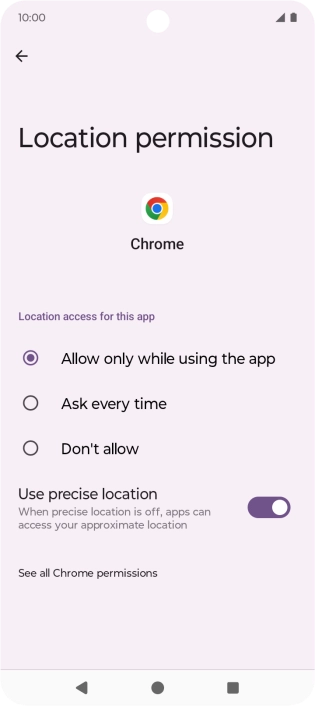 Press the required setting to turn the function on or off.