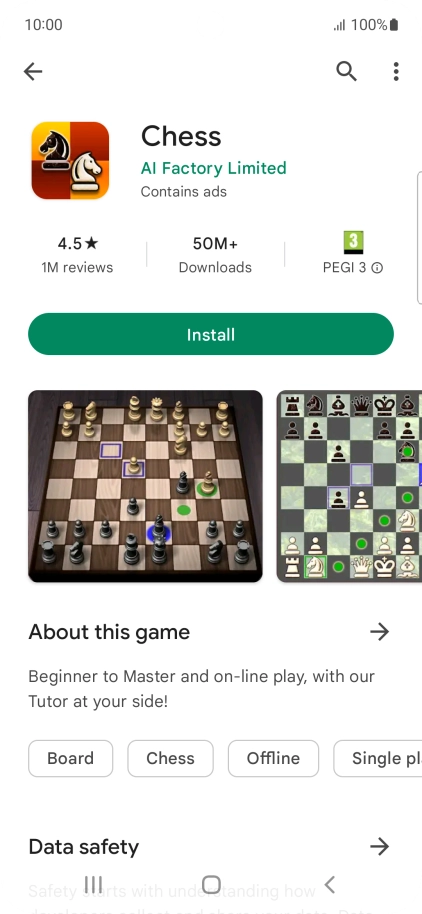 Press Install and follow the instructions on the screen to install the app.