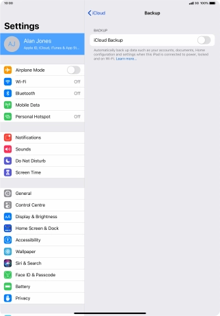 Press the indicator next to 