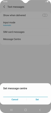 Key in +61415011501 and press Set.