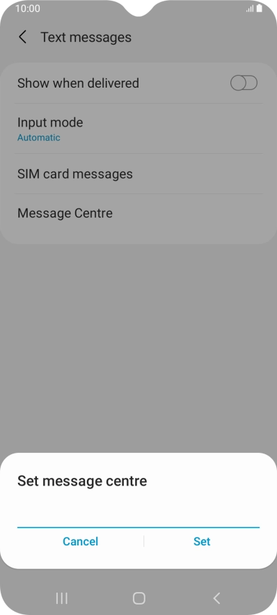 Key in +61415011501 and press Set.