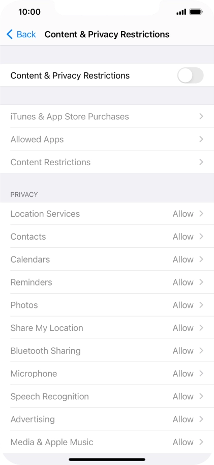 Press the indicator next to 