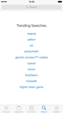 Press the search field and key in the name or subject of the required app.