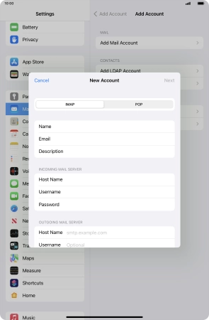 Press Host Name and key in the name or IP address of your email provider's outgoing server. Please note that if you can't send email messages when using your email provider's outgoing server, key in smtp.vodafone.net.au (Vodafone's outgoing server).