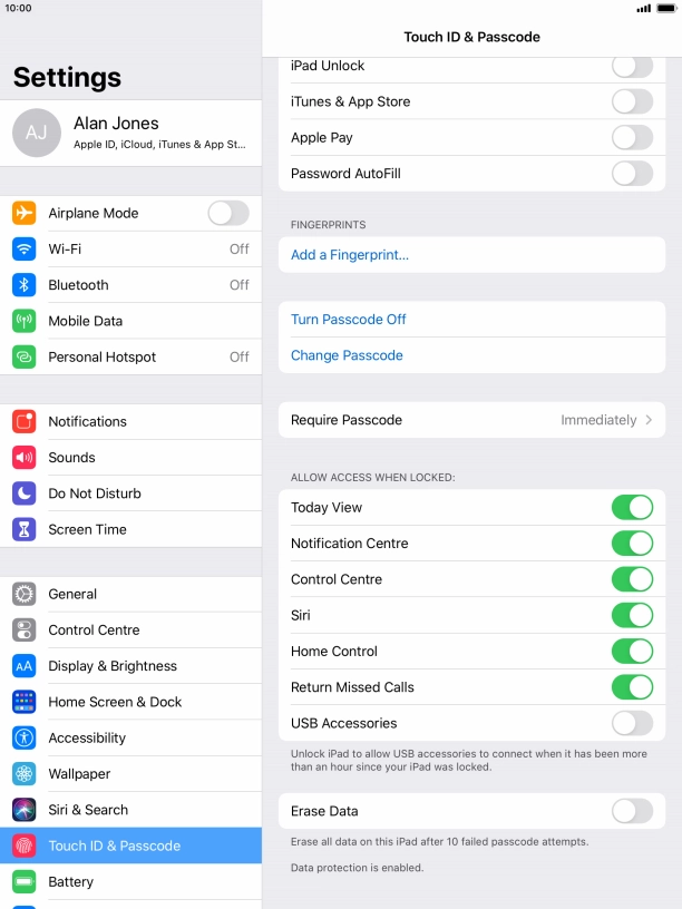 Press the indicator next to 