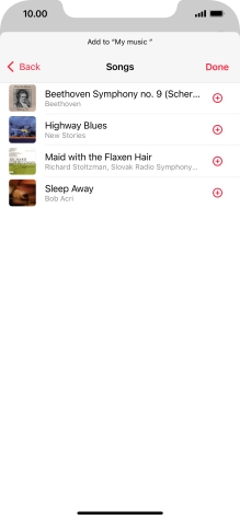 Go to the required category and press the add icon next to the required audio file.