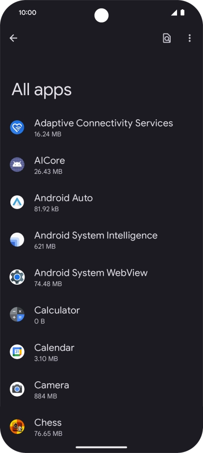 Press the required app.