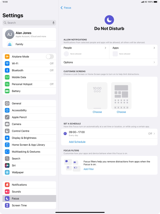 Press People and follow the instructions on the screen to select which contacts you would like to receive calls and notifications from when Do Not Disturb is turned on.