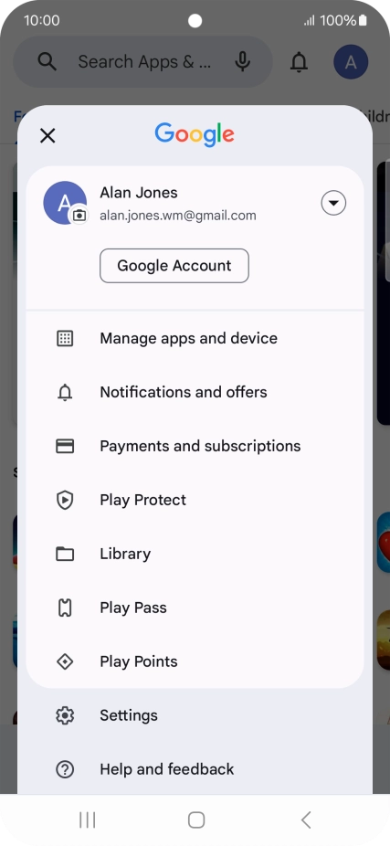 Press Manage apps and device.