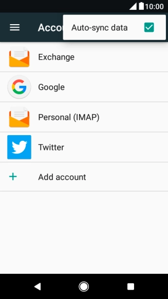 Press Auto-sync data to turn the function on or off.