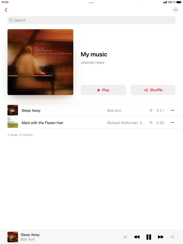 Press the song title.