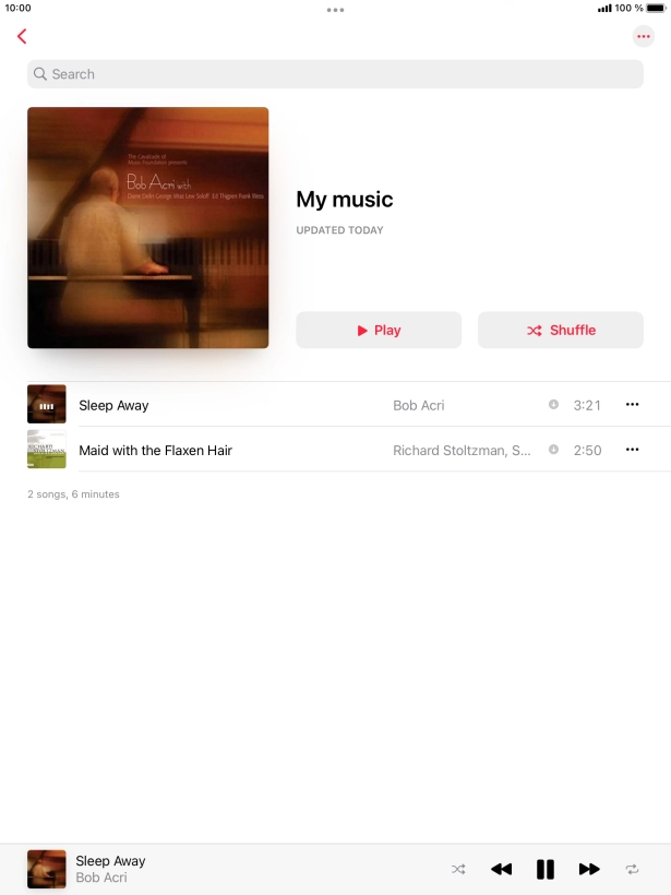 Press the song title.