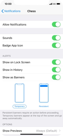Press the indicator next to 