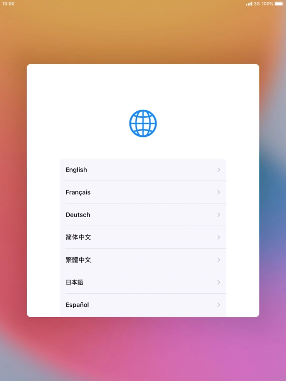 Press the required language.