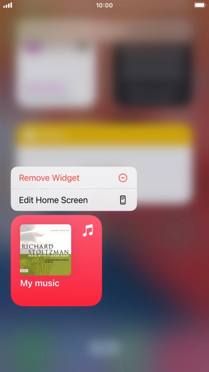 Press Remove Widget.
