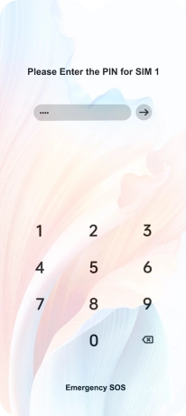 If your SIM is locked, key in your PIN and press arrow right.