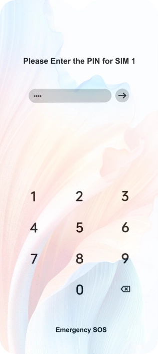 If your SIM is locked, key in your PIN and press arrow right.