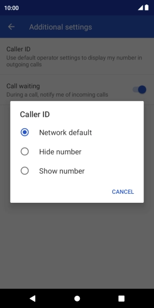 Press Show number to turn on caller identification.