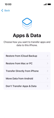 You can transfer content from an Android phone when your phone is activated for the first time and after a factory reset. When this screen is displayed, your phone is ready to transfer content from an Android phone.