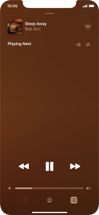 Press the shuffle icon to turn the function on or off.