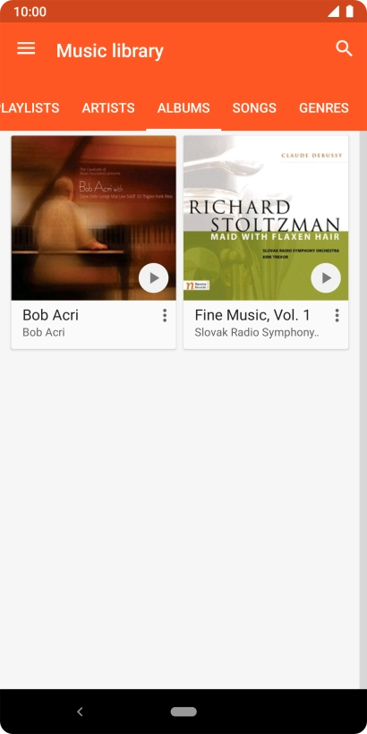 Press the required category and go to the required audio file.