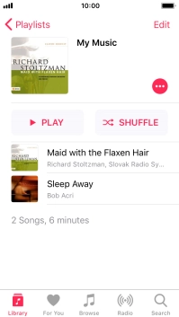 Go to the required category or playlist and press the required audio file.