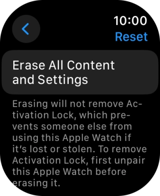Press Erase All Content and Settings.