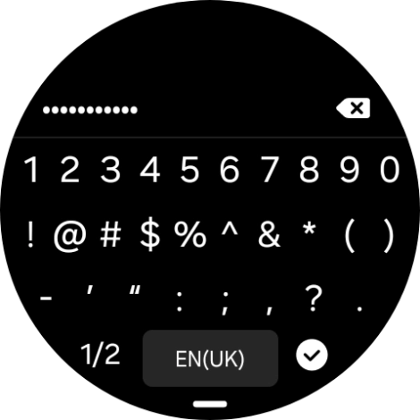 Key in the password for the Wi-Fi network and press the confirm icon.