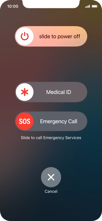 Press and drag the power off icon right.