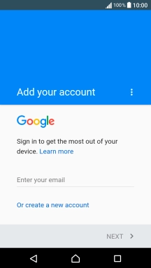 If you don t have a Google account, press Or create a new account and follow the instructions on the screen to create an account.
