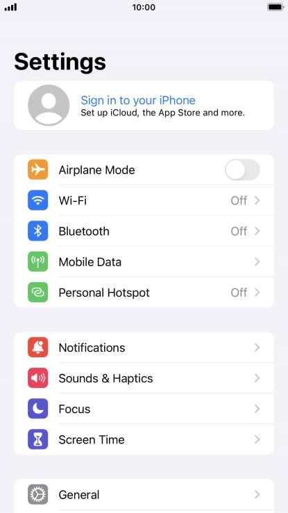 Press Sign in to your iPhone.