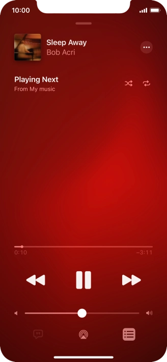Press the shuffle icon to turn the function on or off.