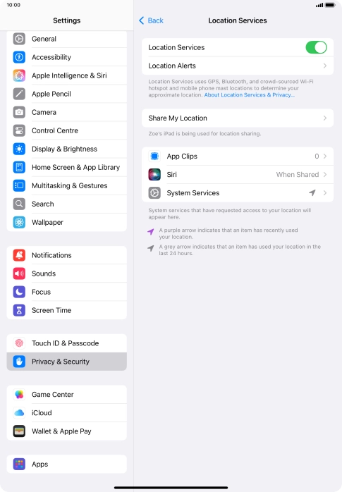 Press the required app.