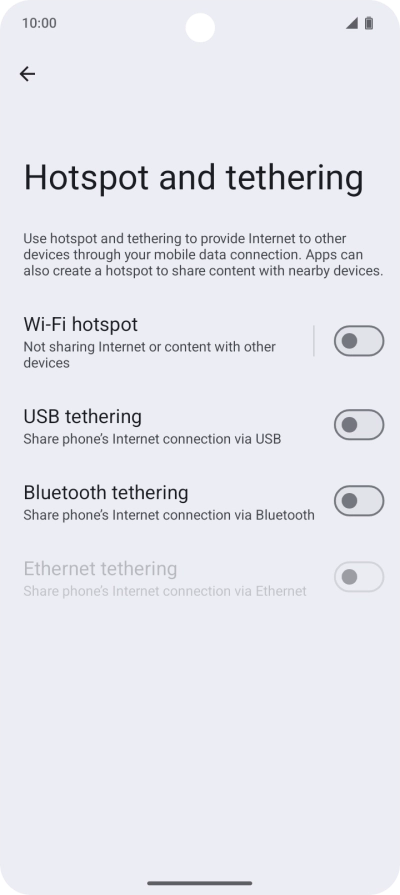 Press Wi-Fi hotspot.