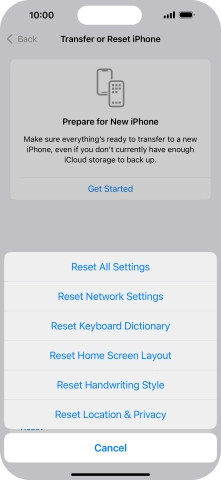 Press Reset All Settings.