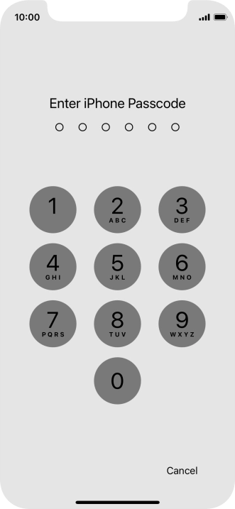 Use the phone lock code you created.