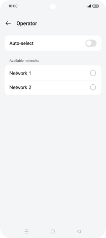 Press the required network.