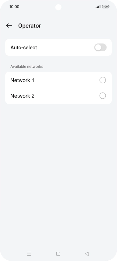 Press the required network.