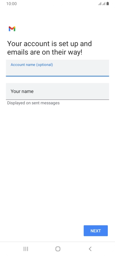 Press Your name and key in the required sender name.