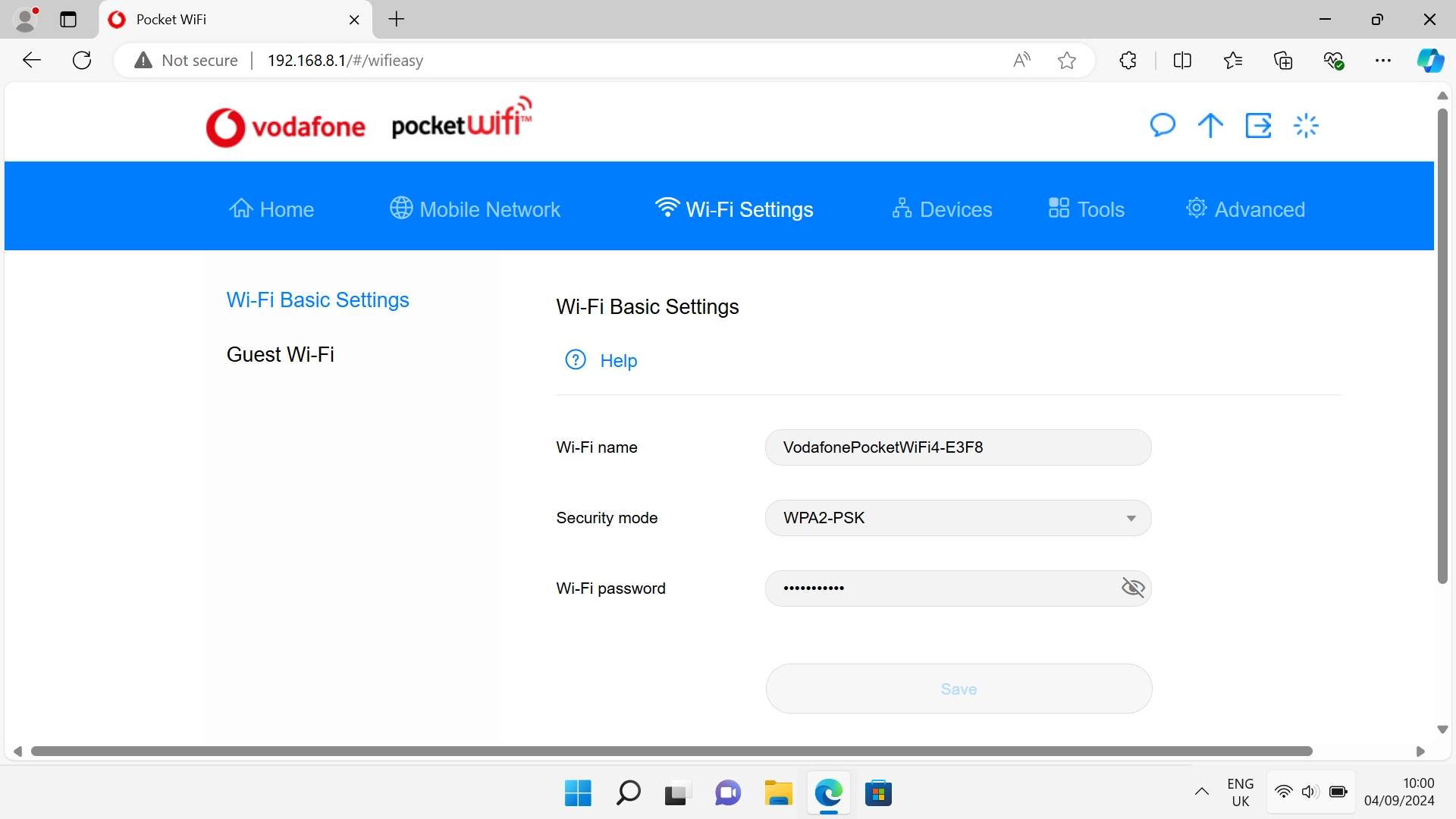 Click Wi-Fi Basic Settings.