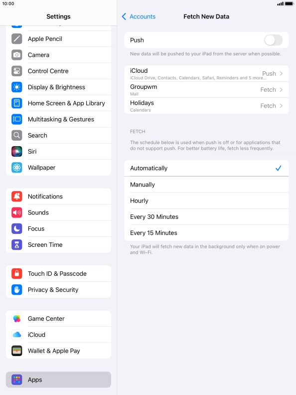If you turn off the function, press the required setting.