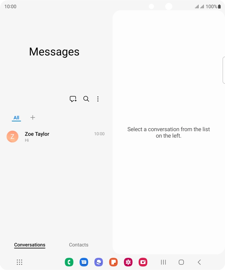 Press the menu icon.