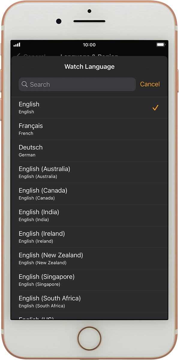 On your phone: Press the required language.