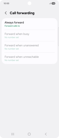 Press the required divert type.