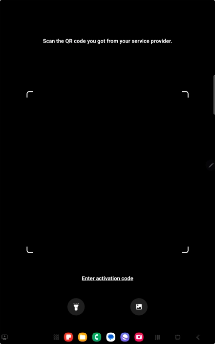 Place the QR code you've received inside the tablet camera frame to scan the code.