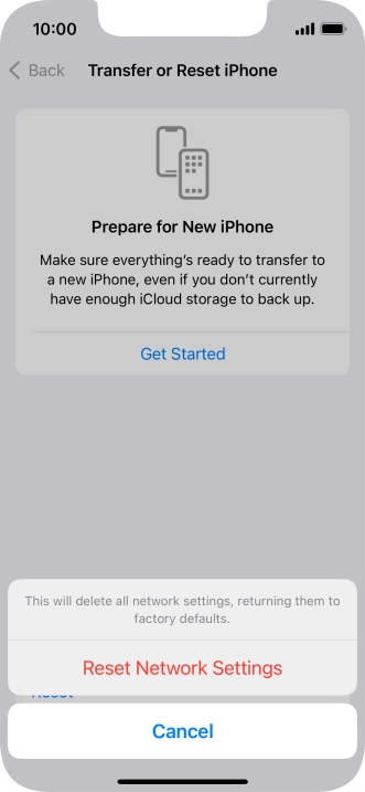 Press Reset Network Settings.