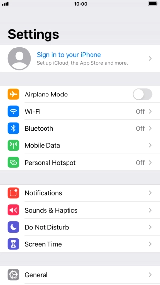Press Sign in to your iPhone.