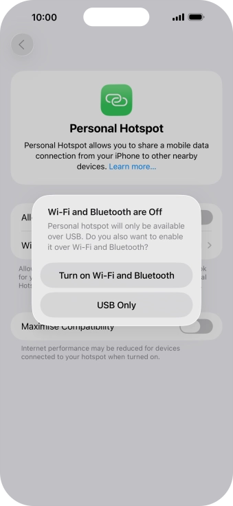 If Wi-Fi is turned off, press Turn on Wi-Fi and Bluetooth.